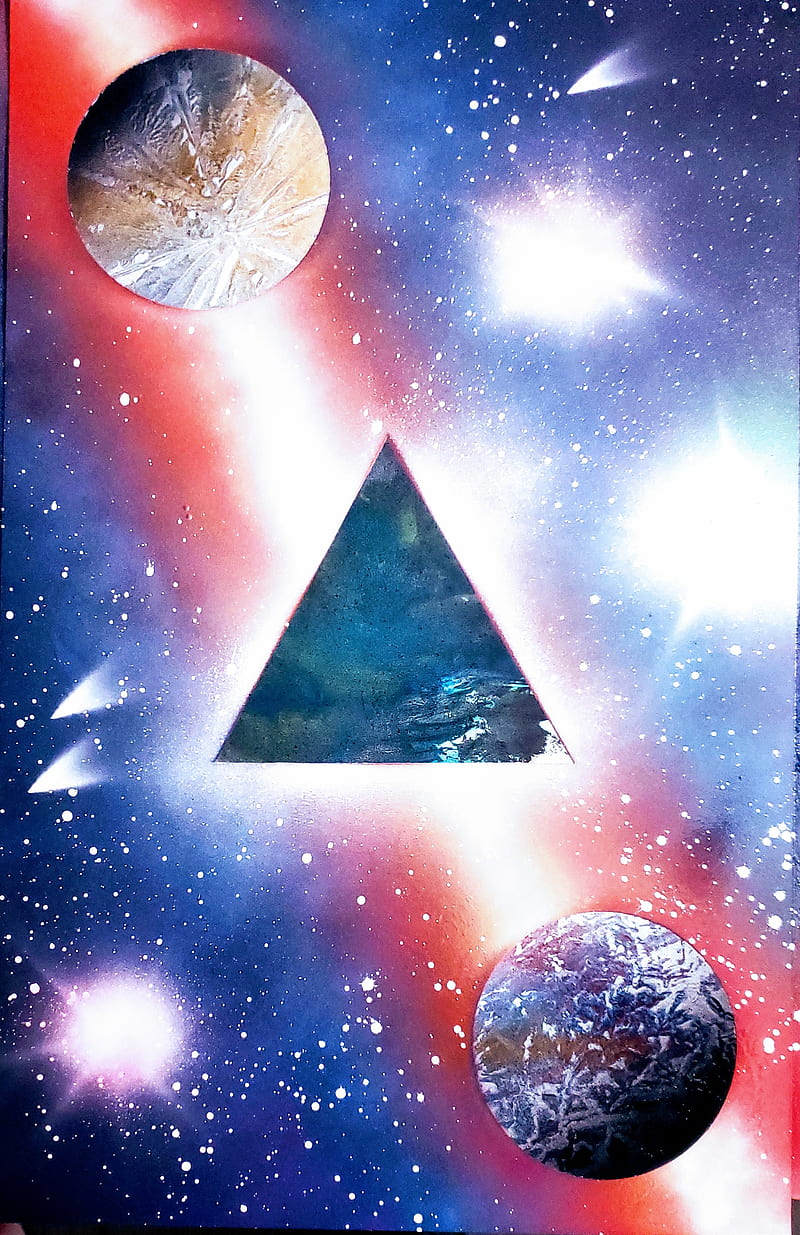 Triangular blue galaxy wallpaper, space, triangle, galaxy, backgound HD  wallpaper