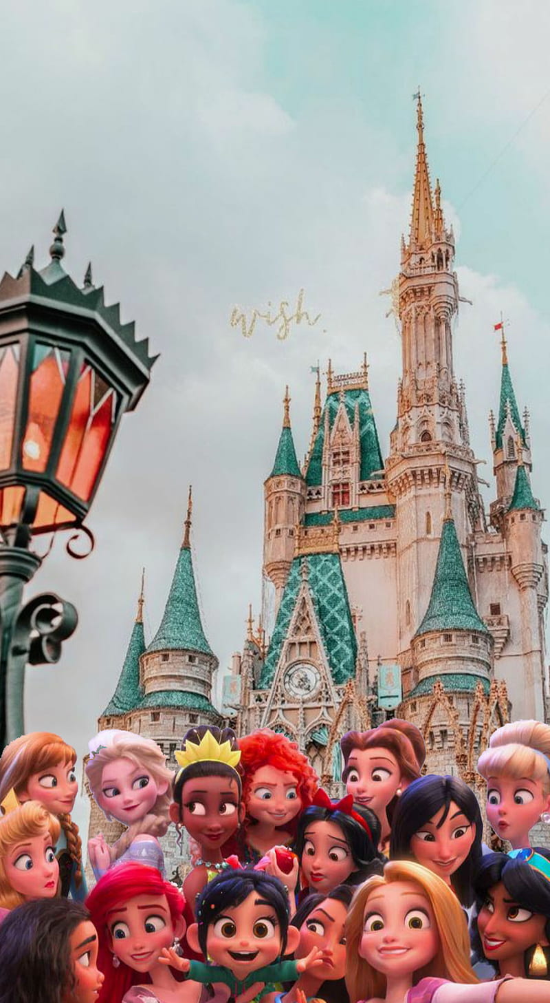 Disney princess, castle, paris, HD phone wallpaper