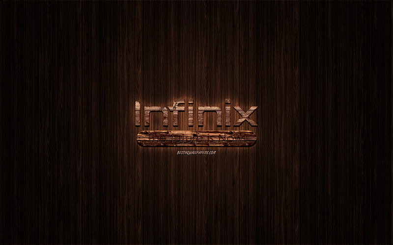 Infinix Mobile logo, wooden logo, wooden background, Infinix Mobile, emblem, brands, wooden art, HD wallpaper