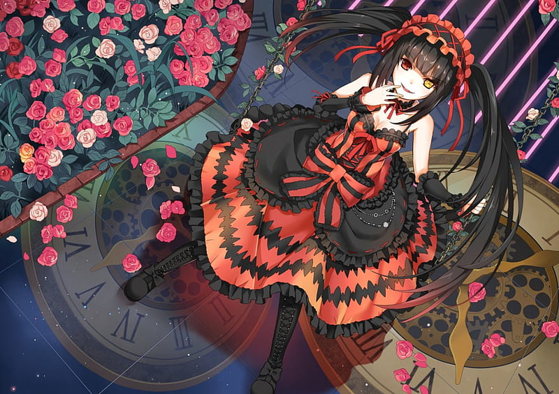Steam Workshop::Tokisaki Kurumi with Flowers (1080p seamless loop ver.)