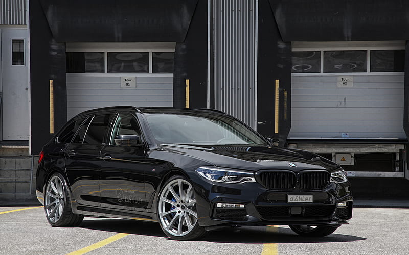 BMW 5, G31, 2017, 5-Series, Wagon, black BMW 5, tuning, German cars, BMW,  HD wallpaper