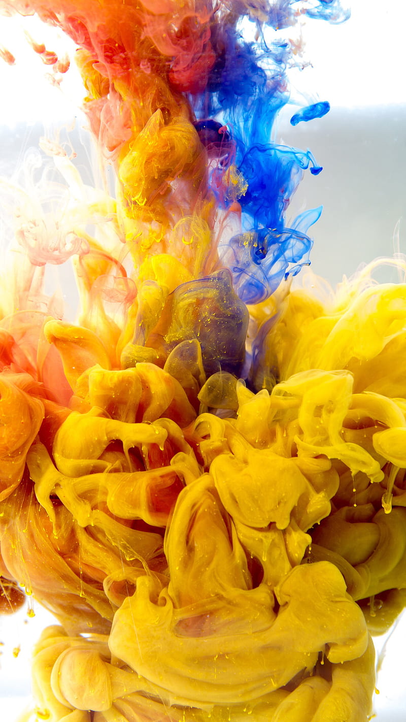 Liquid smoke, color, colored, colorful, colors, liquid, smoke, yellow, HD phone wallpaper