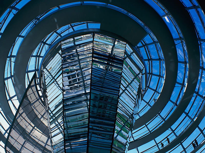 Reichstag Intrlin Germany , glass, iron, blue, HD wallpaper