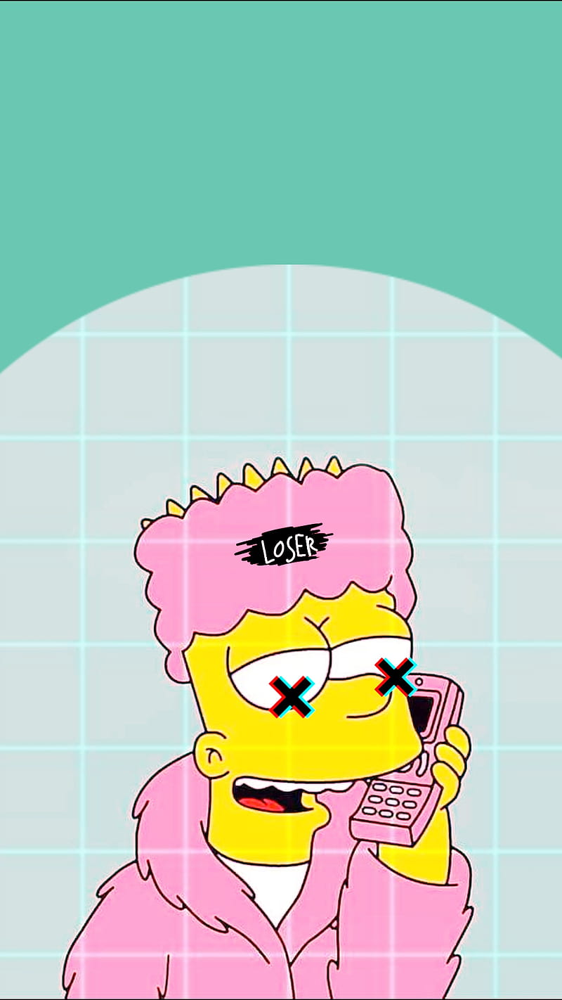 Bart , lisa, homero, azul, simpson, HD phone wallpaper