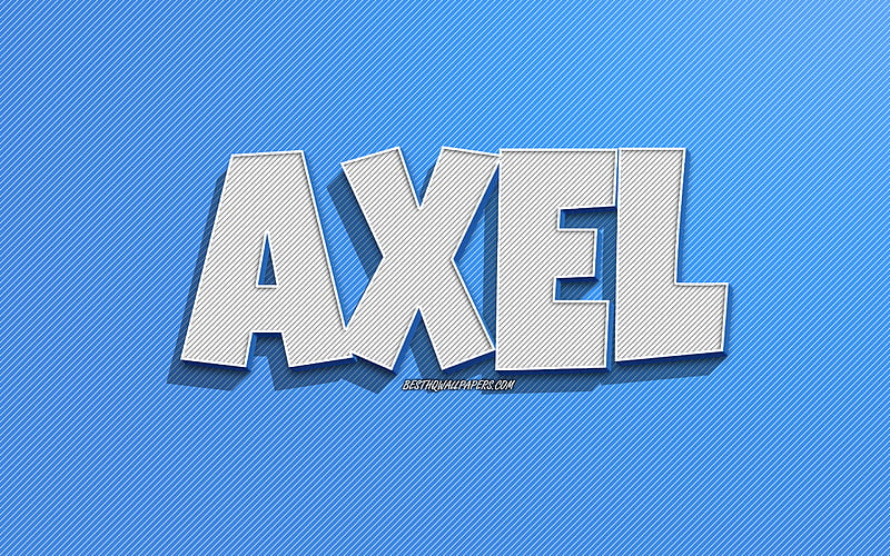 Axel, blue lines background, with names, Axel name, male names, Axel greeting card, line art, with Axel name, HD wallpaper
