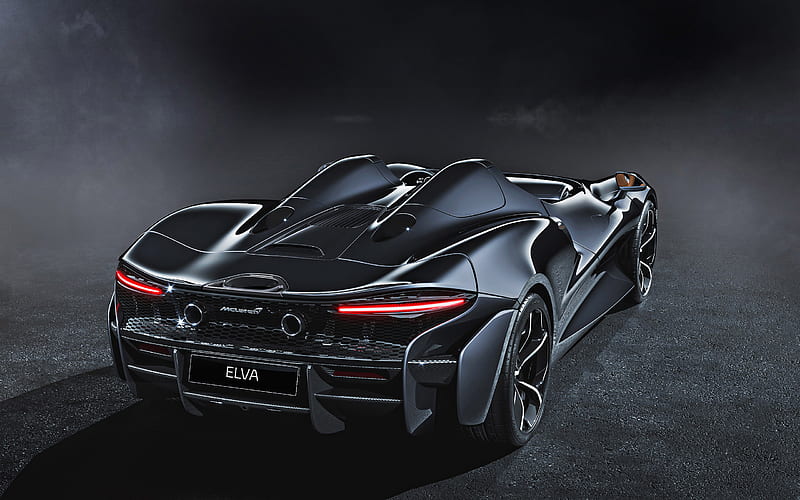 2021, McLaren Elva, rear view, exterior, new black Elva, supercar, British sports cars, McLaren, HD wallpaper
