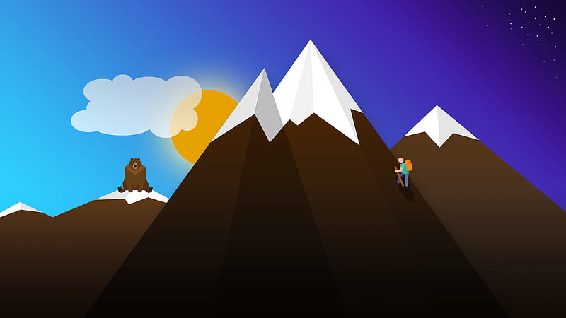 Mountain Trekking Art, HD wallpaper