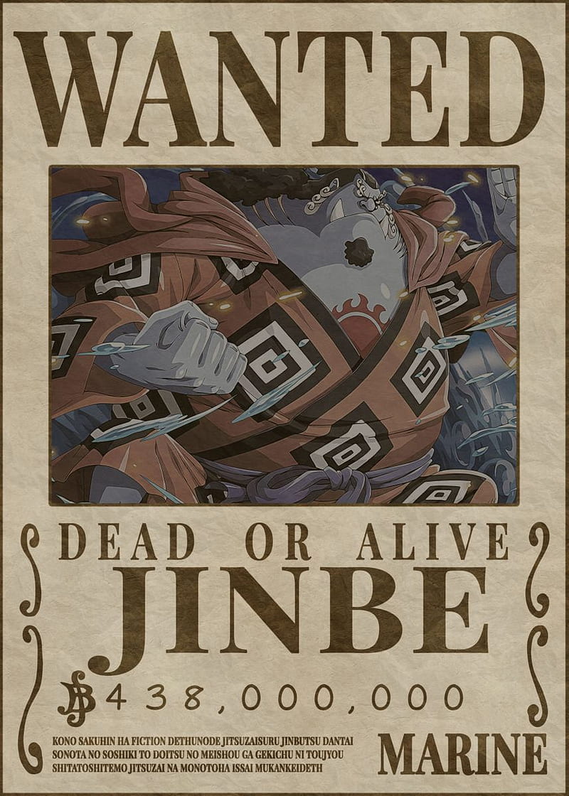 Jinbe Wanted Poster' Poster by Melvina Poole. Displate. One piece drawing, One piece bounties, One piece comic, Jinbei Bounty, HD phone wallpaper