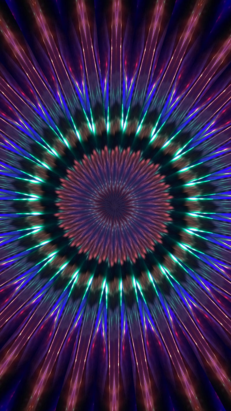 Neon mandala, color, colour, explosion, nova, rainbow, trip, HD phone ...