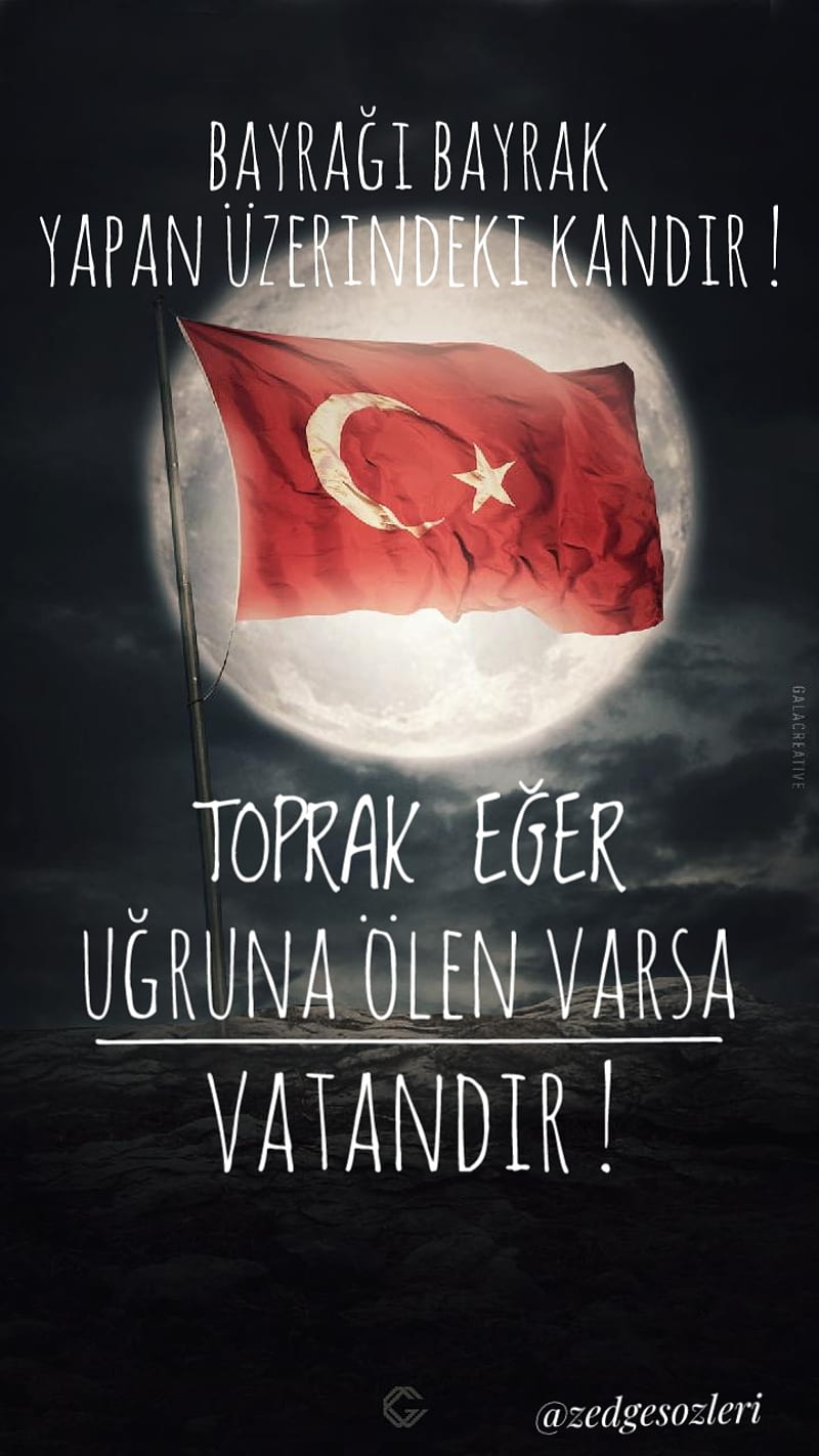Fotografli sozler, flag, resimli sozler, turk, vatan, HD phone wallpaper