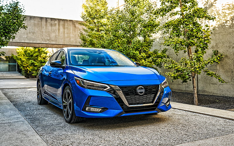  Nissan Sentra, vista frontal, exterior, sedán azul, Sentra azul nuevo, autos japoneses, Fondo de pantalla HD
