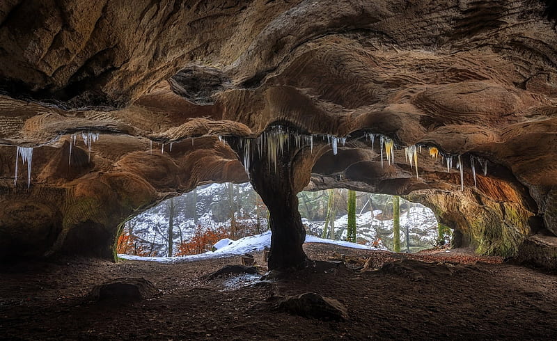 Beautiful Cavern Formations, Caves, Landscapes, Caverns, Rocks, Nature, HD wallpaper