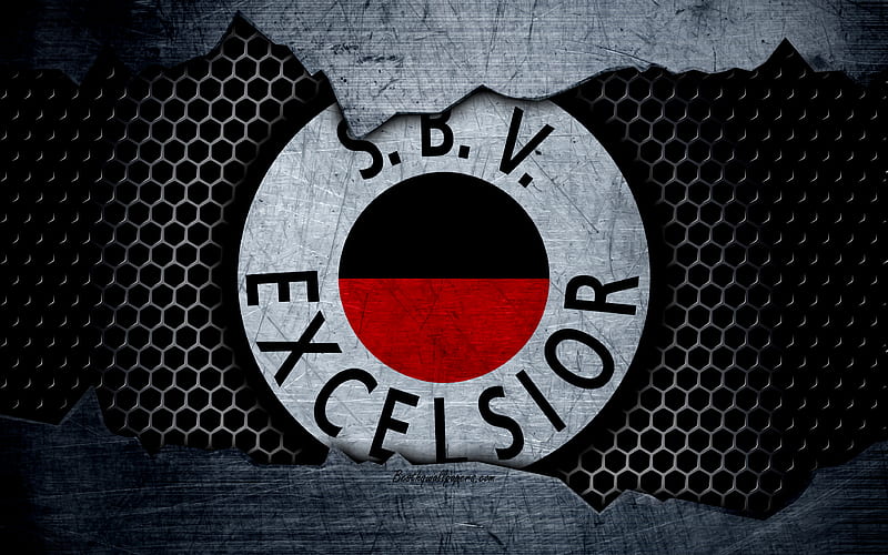 Excelsior logo, Eredivisie, soccer, football club, Netherlands, SBV Excelsior, grunge, metal texture, Excelsior FC, HD wallpaper