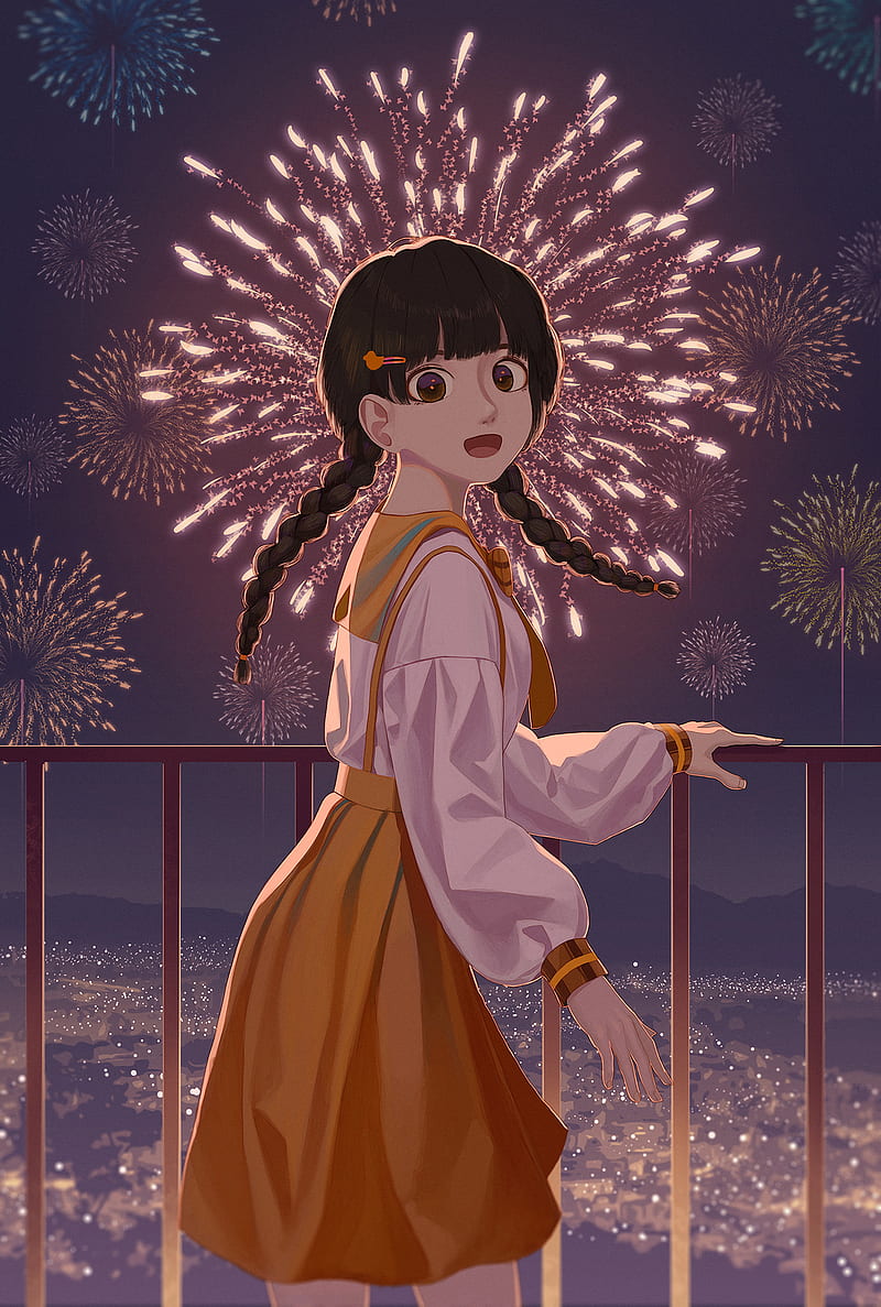 manga, anime girl and fireworks - image #6882996 on Favim.com