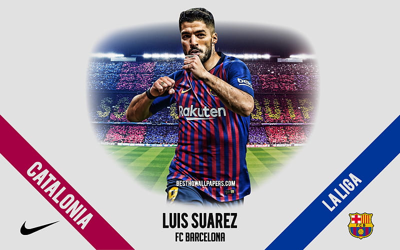Luis Suarez, FC Barcelona, Uruguayan footballer, striker, Camp Nou, La Liga, Spain, football, Catalonia, Barcelona, HD wallpaper