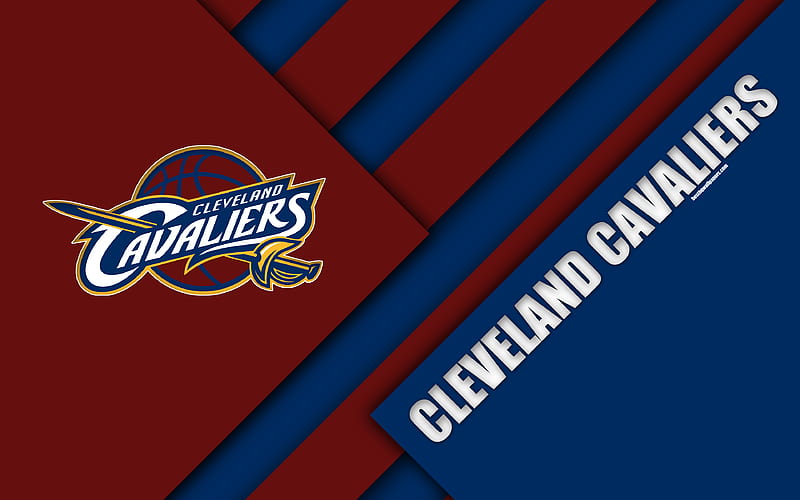 Cleveland Cavaliers logo, material design, American basketball club, red blue abstraction, NBA, Cleveland, Ohio, USA, basketball, HD wallpaper