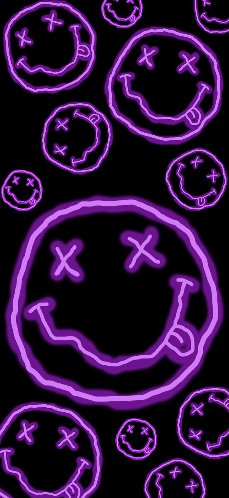 Nirvana purple neon, smile, smiley, HD phone wallpaper