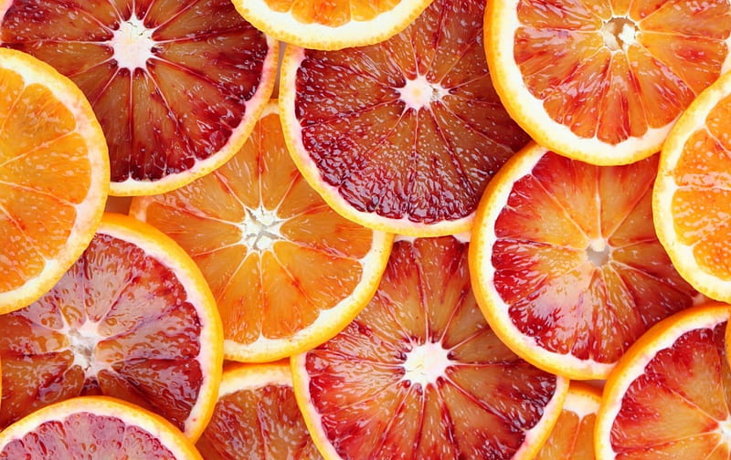 Grapefruit slices, fruit, red, orange, texture, slice, grapefruit, yellow, HD wallpaper
