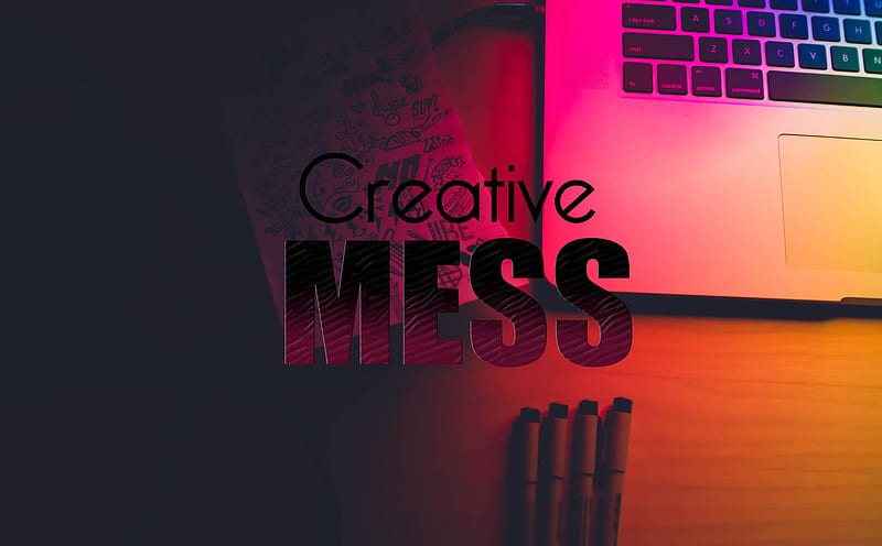 CREATIVE MESS Ultra, Artistic, Typography, Laptop, Colorful, Drawing, computers, HD wallpaper