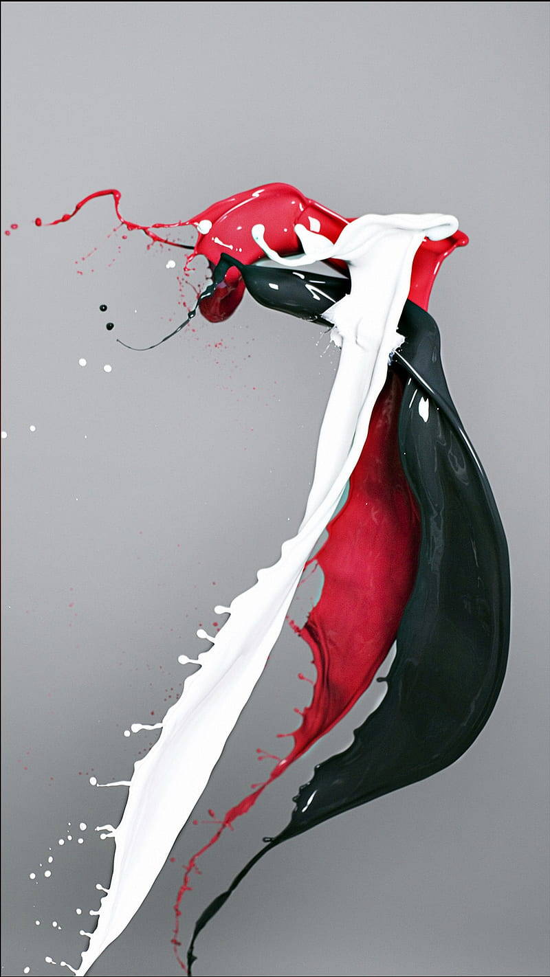 Abstract, 3d, art, black, desenho, red, white, HD phone wallpaper