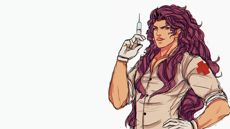 Jojo Kars Standing With An Injection With White Background Anime, HD wallpaper