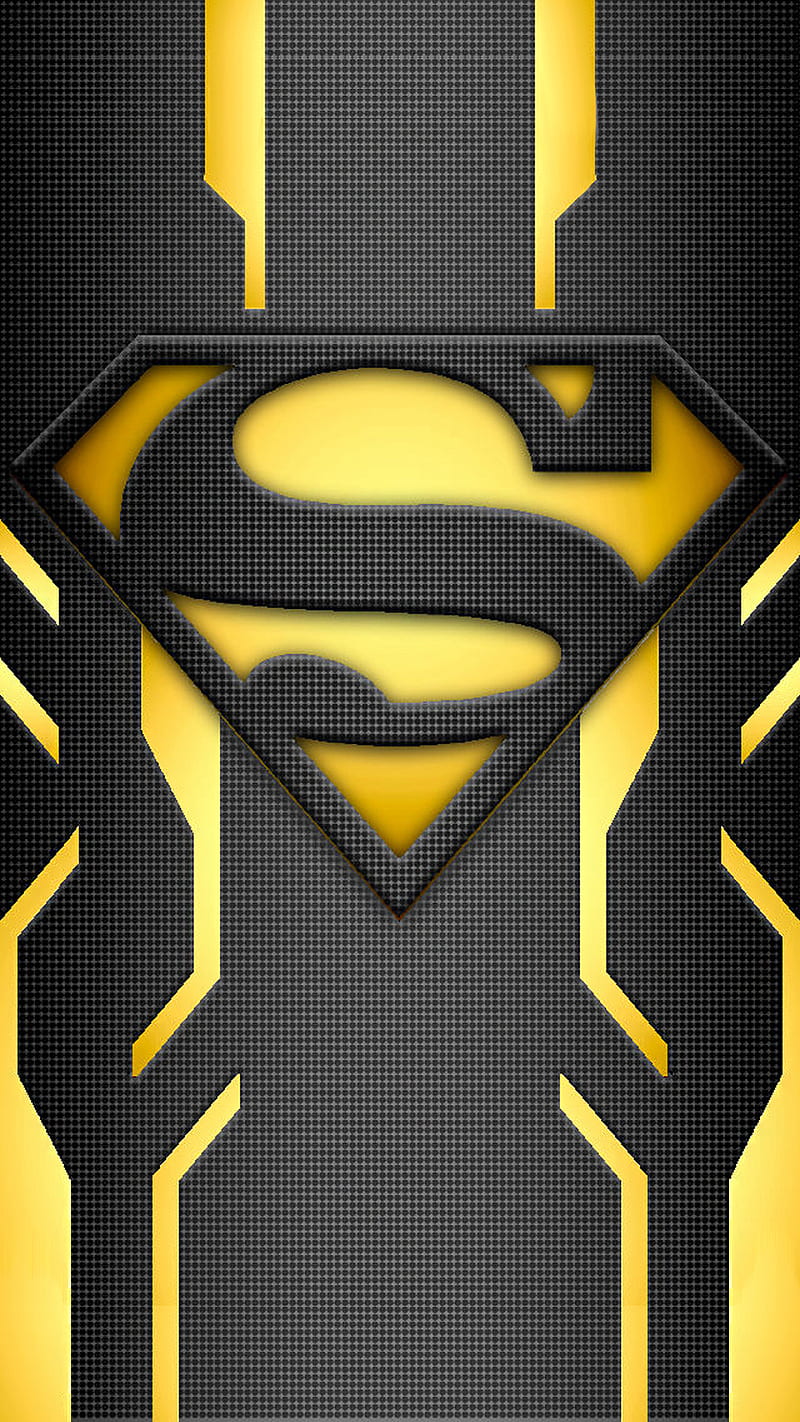 superman, black, entertainment, logo, movie, yellow, HD phone wallpaper