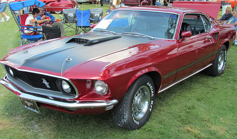 1969 Ford Mustang Mach 1, red, 69, mach 1, sports roof, mustang, cool ...