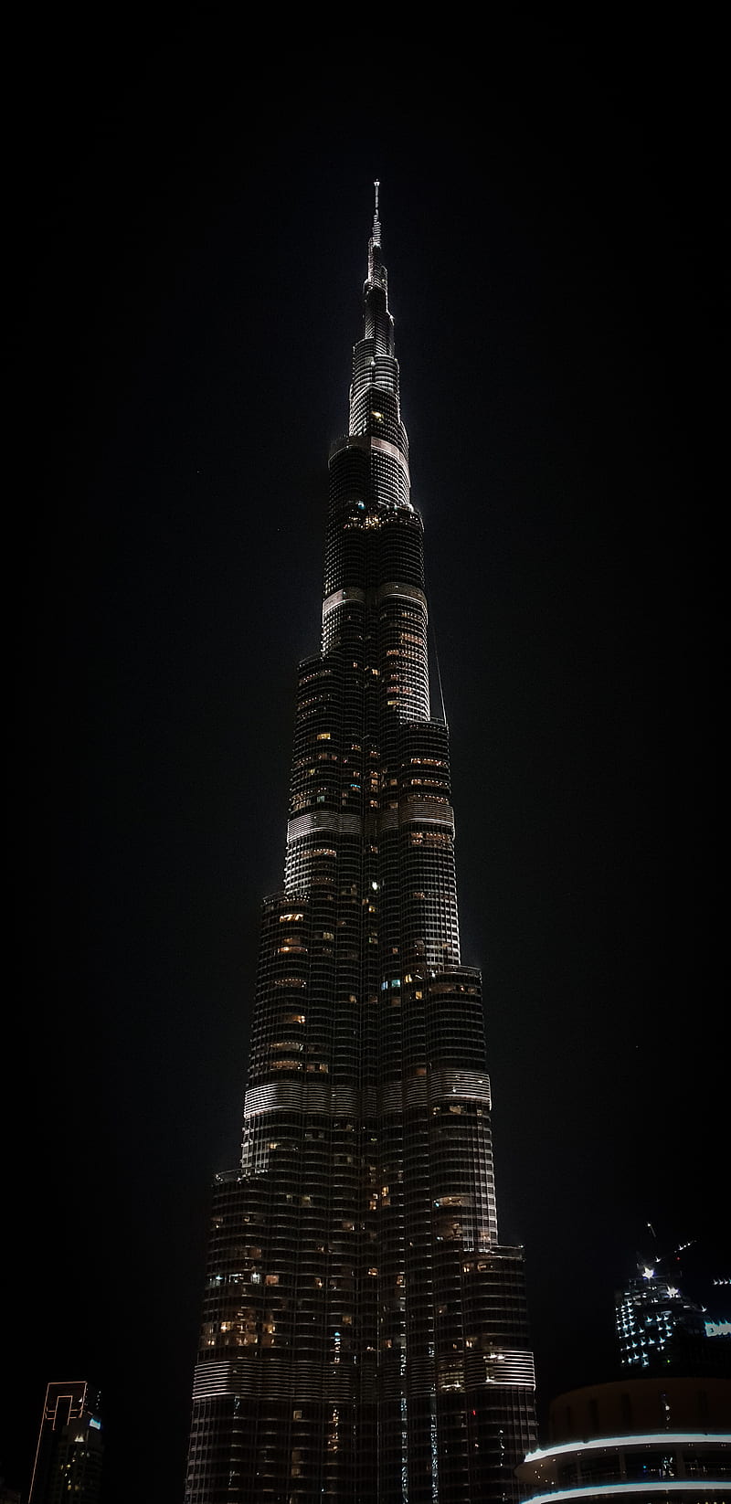 Burj khalifa, moonlight, tower, HD phone wallpaper