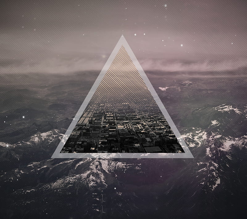 Triangle City, android, best, epic, mountains, new, wallapaper, HD wallpaper