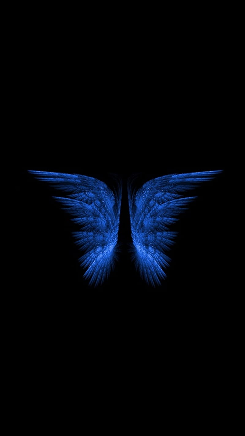 Blue Wings, blue, butterfly, wings, HD phone wallpaper