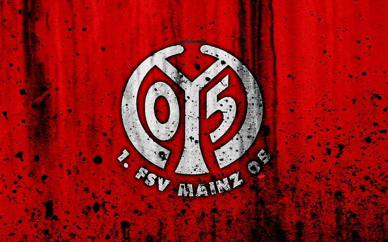 FC Mainz 05 logo, Bundesliga, stone texture, Germany, Mainz 05, soccer, football club, Mainz 05 FC, HD wallpaper