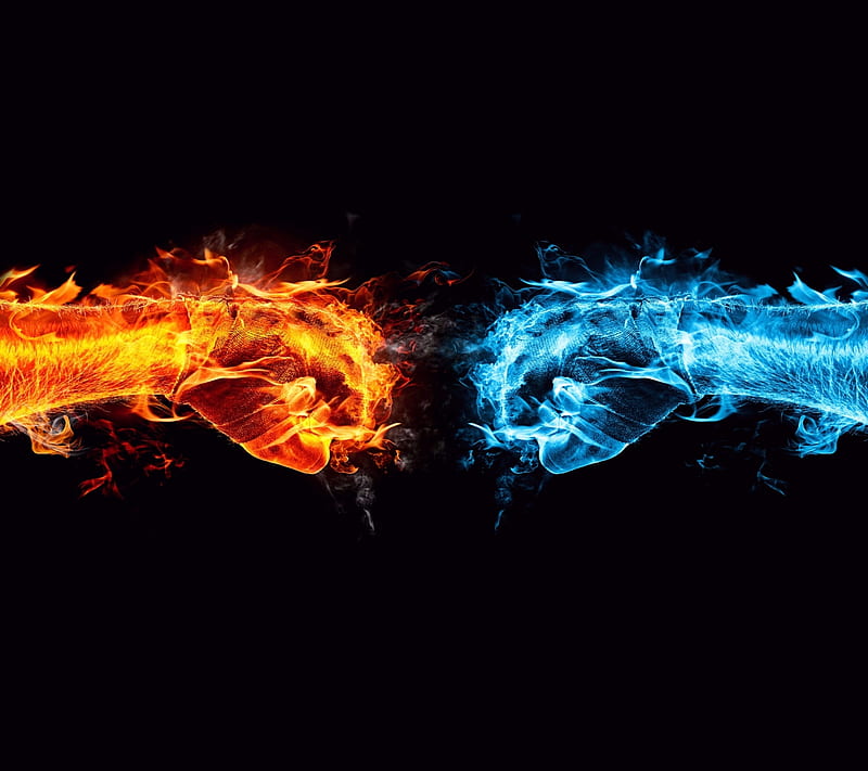 Fire vs Water, fight, HD wallpaper