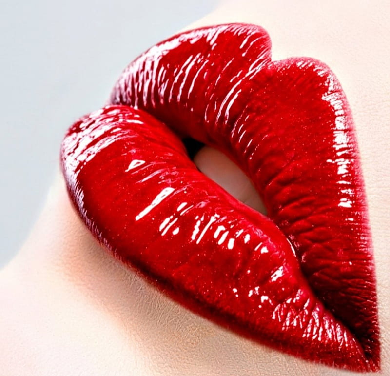Red, glossy, mouth, skin, lips, woman, lipstick, HD wallpaper | Peakpx