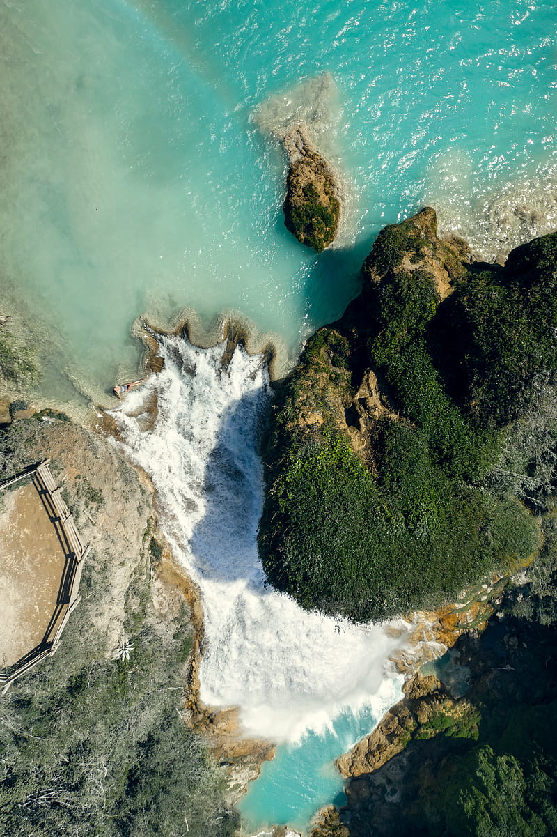 Aerial View of Green and Brown Island, HD phone wallpaper