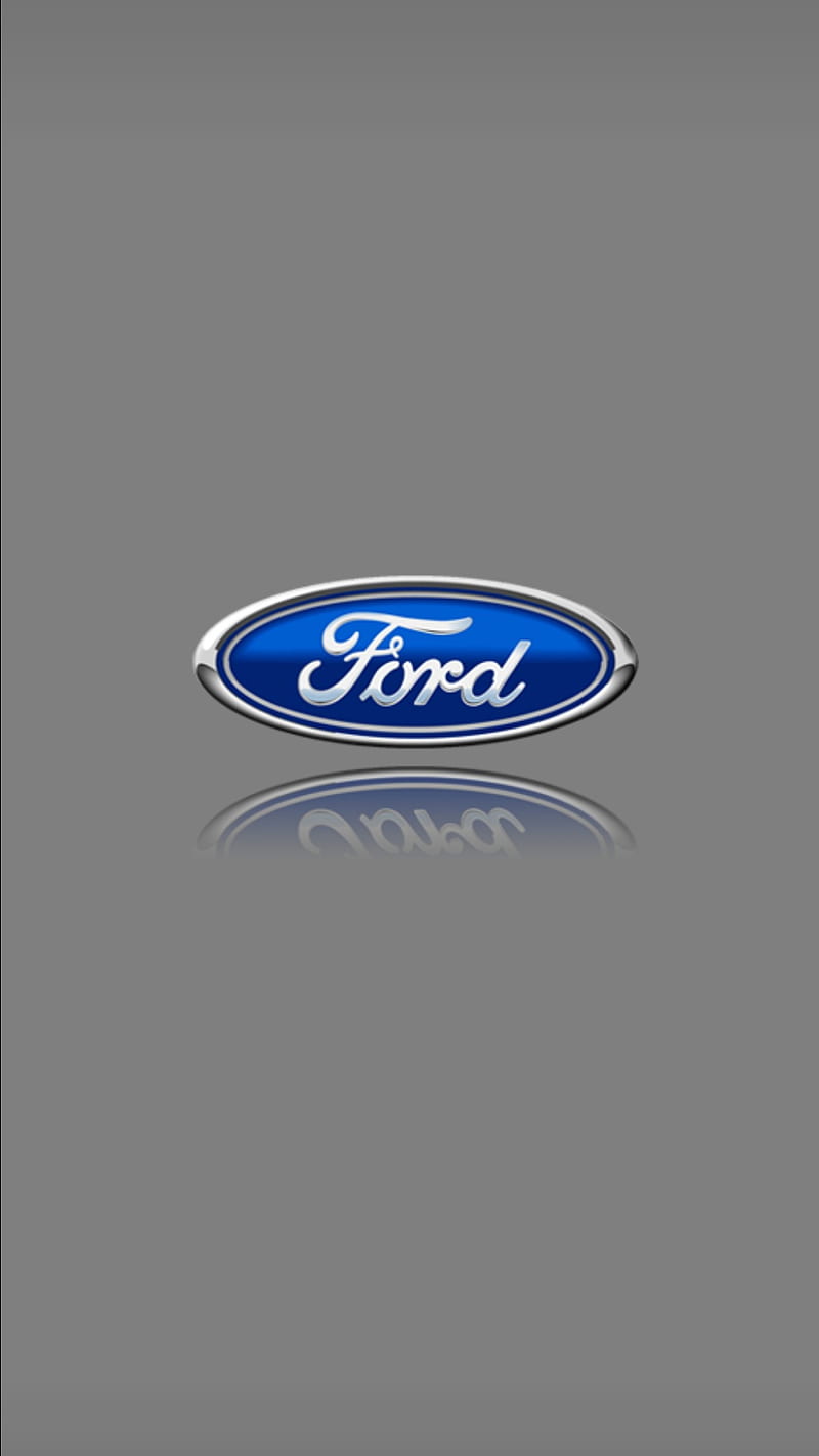 Ford logo, blue, ford, gris, logo, mirror, HD phone wallpaper