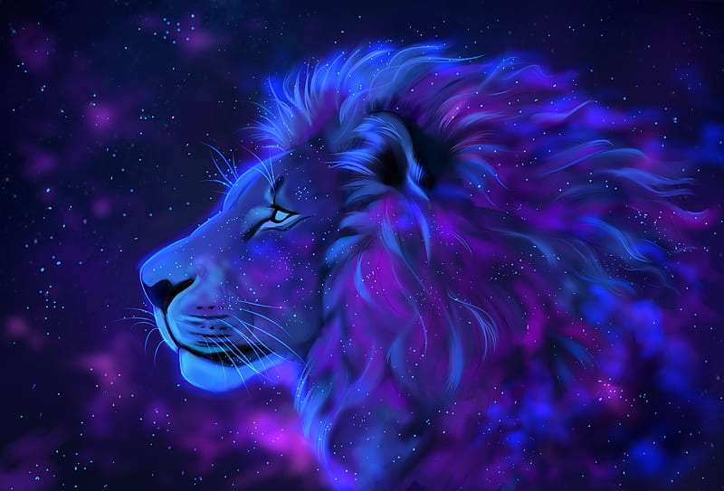 Lion galaxy, fantasy, frumusete, luminos, themysticwolf, pink, lion,  galaxy, HD wallpaper | Peakpx