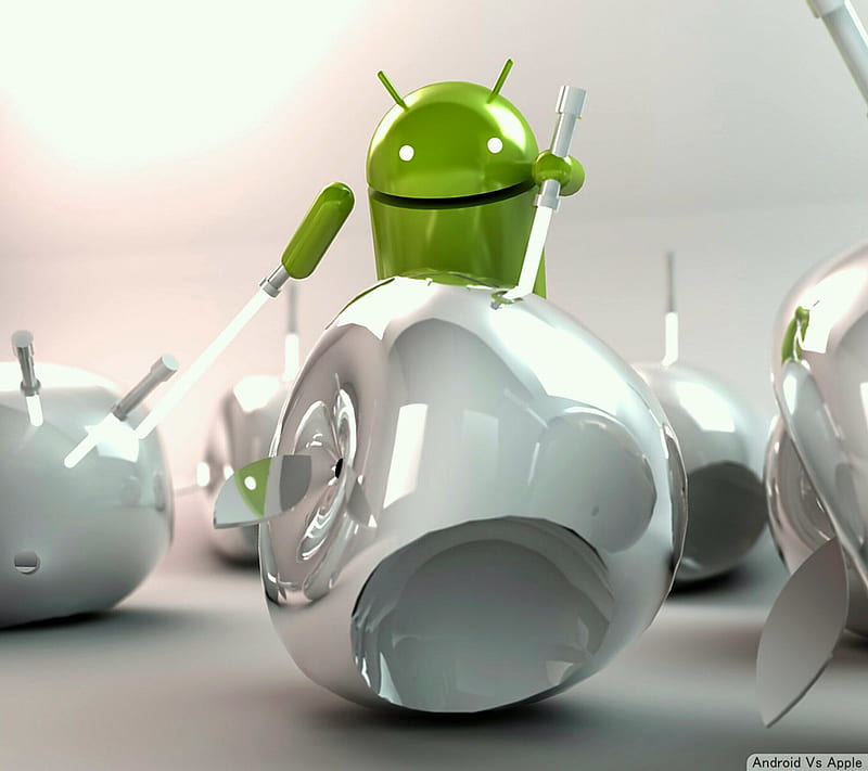 Android vs Apple, android, apple, HD wallpaper