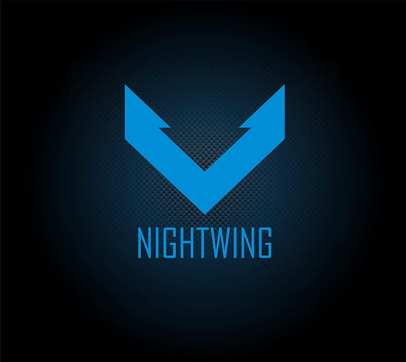 Nightwing, black, blue, logo, marvel, nice, night, wing, HD wallpaper