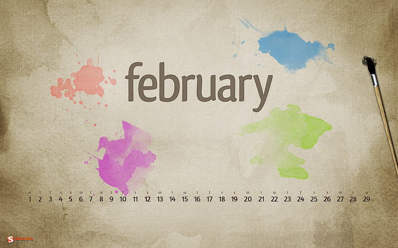 february splashes-February 2012 calendar themes, HD wallpaper