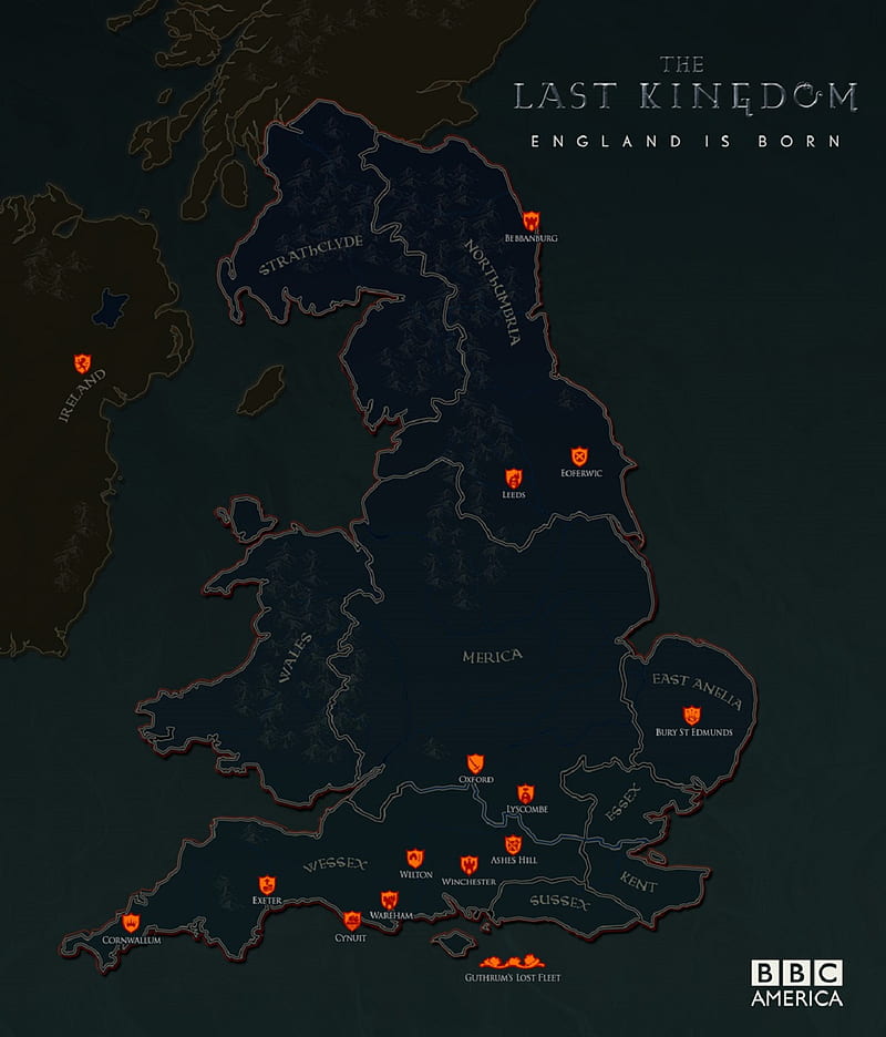 The Last Kingdom, TV Series, TV, BBC, map, England, history, HD phone wallpaper