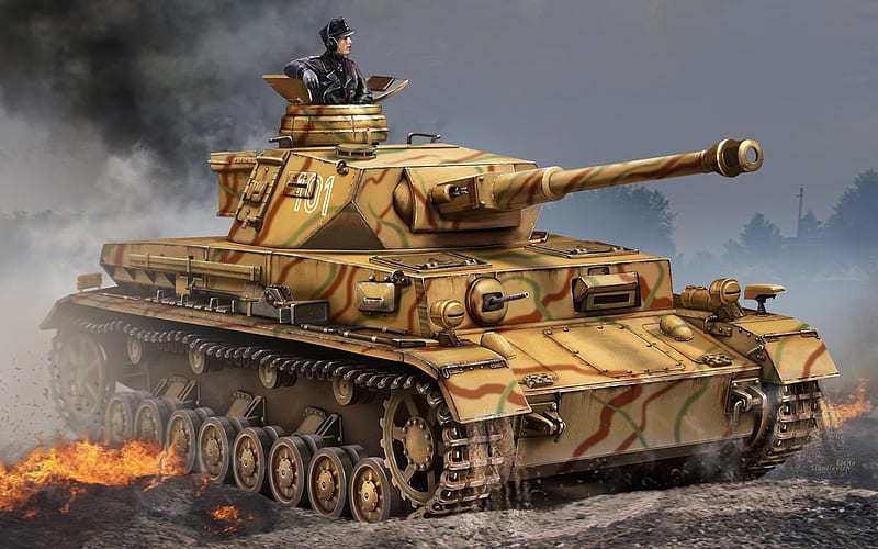 Panzer IV, German battle tank, WWII, armored vehicles, World war II, Wehrmacht, HD wallpaper