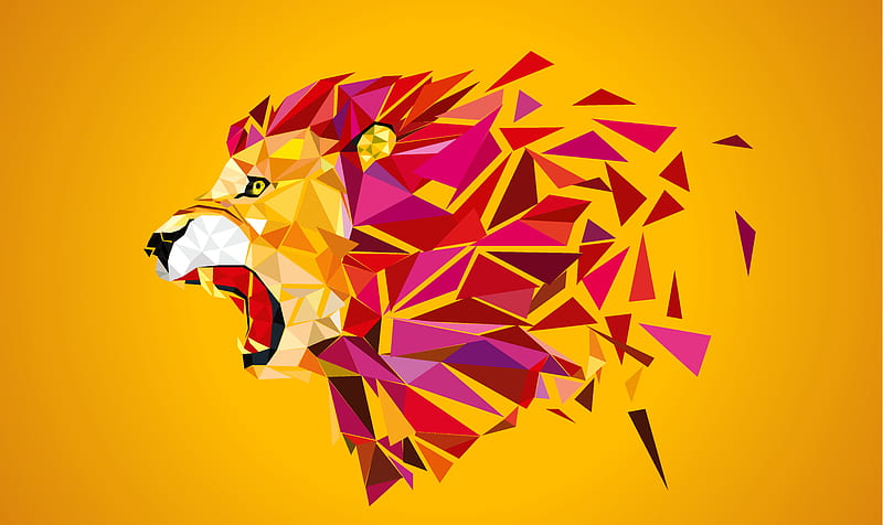 Lion Polygon Vector, animals, HD wallpaper | Peakpx
