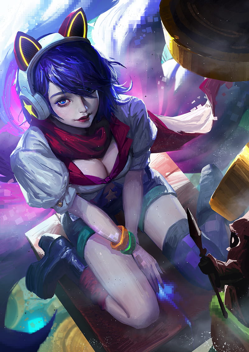 HD blue haired game character wallpapers | Peakpx