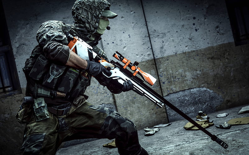Asiimov Sniper soldier, Battlefield 4, HD wallpaper