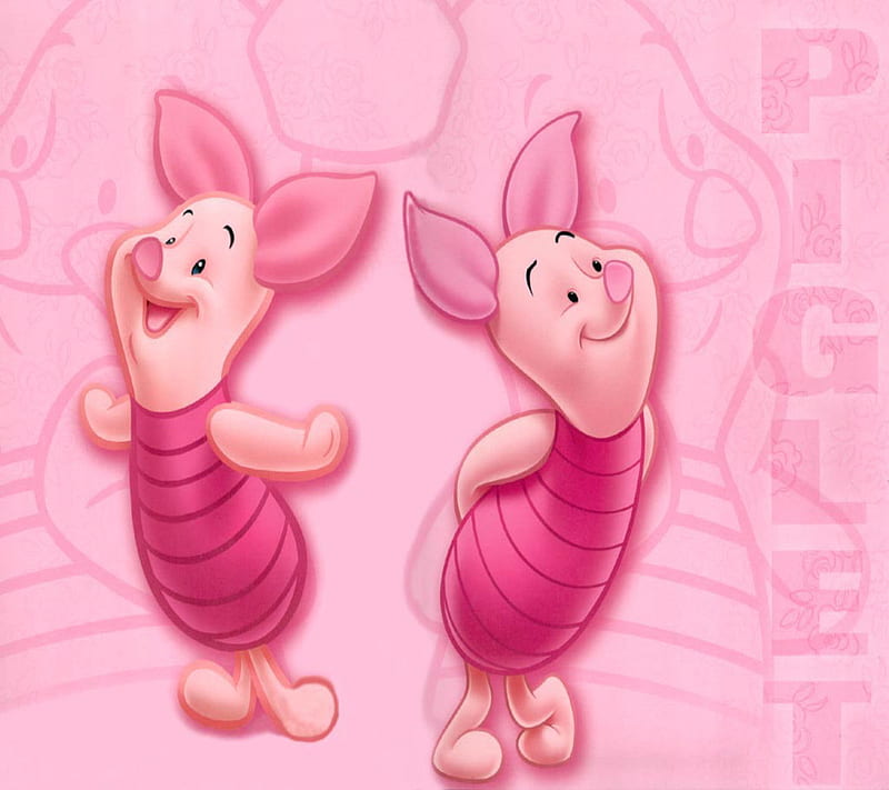 Piglet Pink, disney, pooh, HD wallpaper