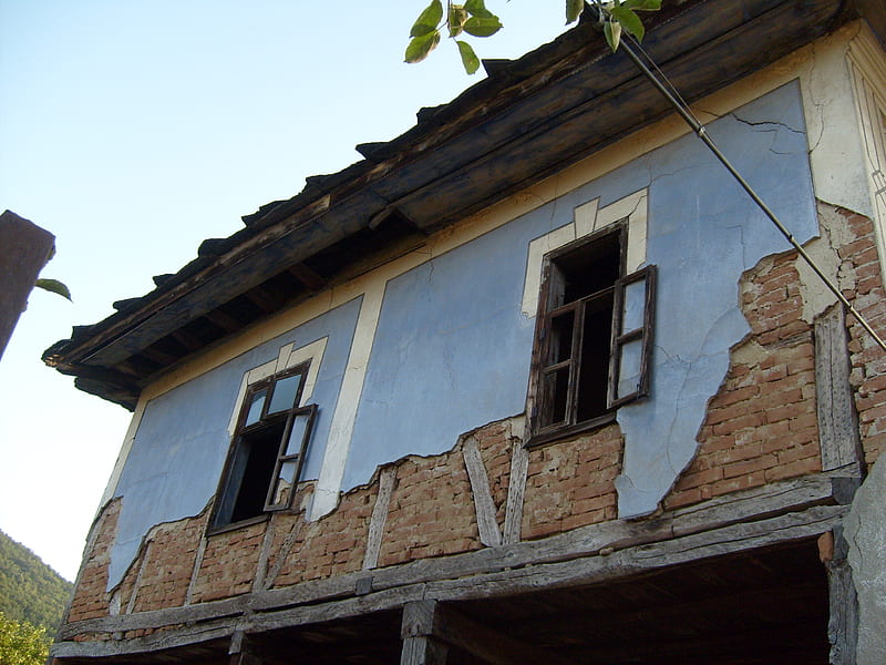 old house, architecture house, graphy, big, old, bulgaria, blue, HD wallpaper