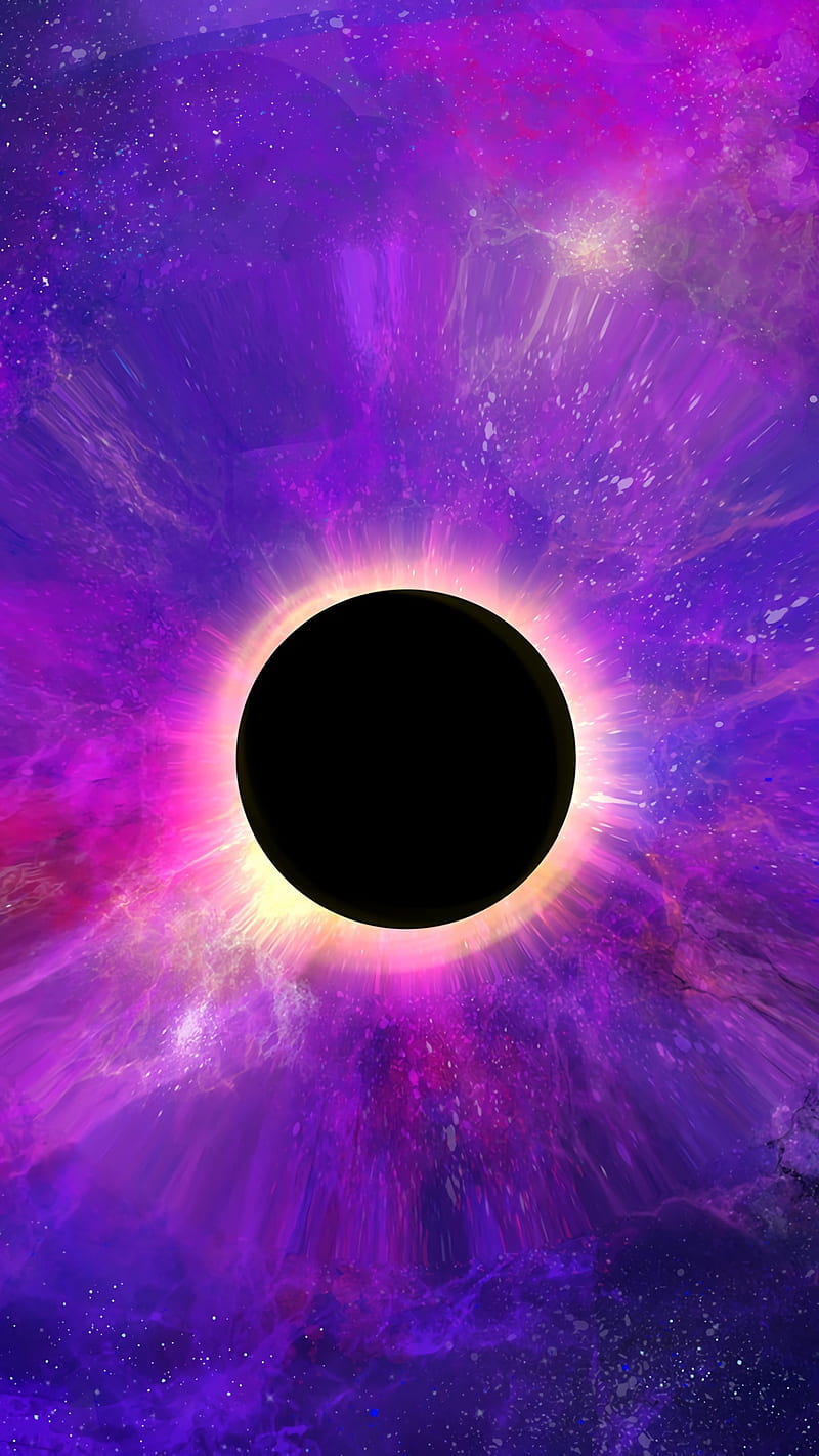 Black hole, blackhole, galaxy, colorful, space, pink, circle, , patterns, bonito, HD phone wallpaper
