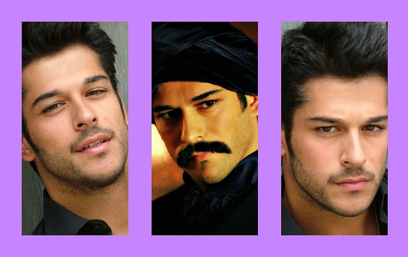 Burak Ozcivit, man, by cehenot, collage, bali bey, purple, tv series, turkish, magnificent century, pink, actor, HD wallpaper