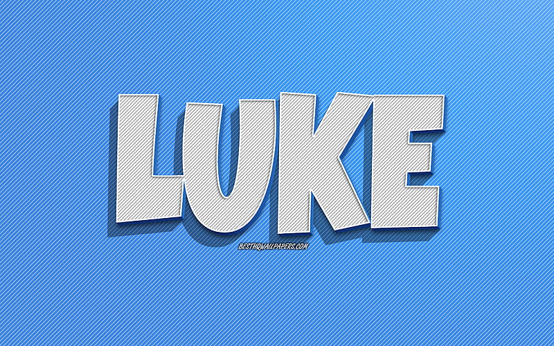 Luke, blue lines background, with names, Luke name, male names, Luke greeting card, line art, with Luke name, HD wallpaper