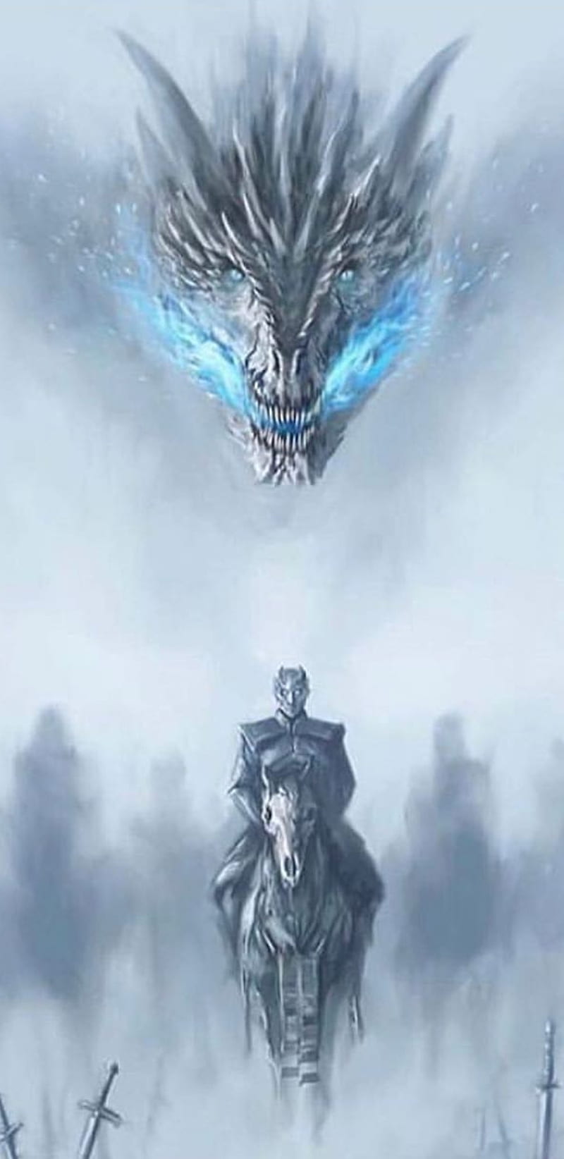 Night King, daenerys, game of thrones, got, jon snow, season 8, HD phone wallpaper